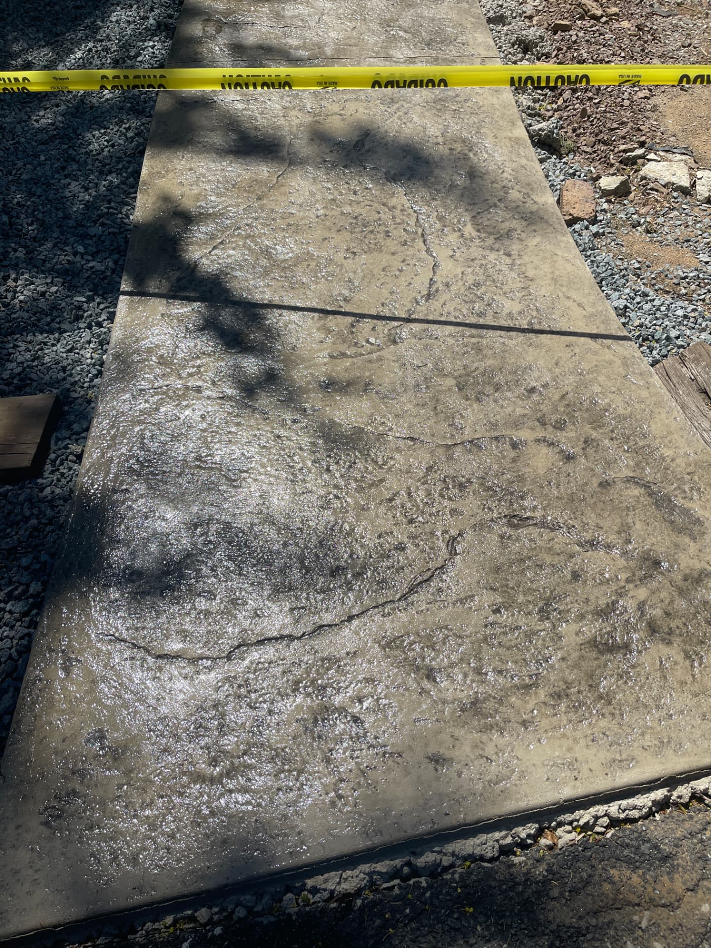 Seamless stone textured concrete walkway